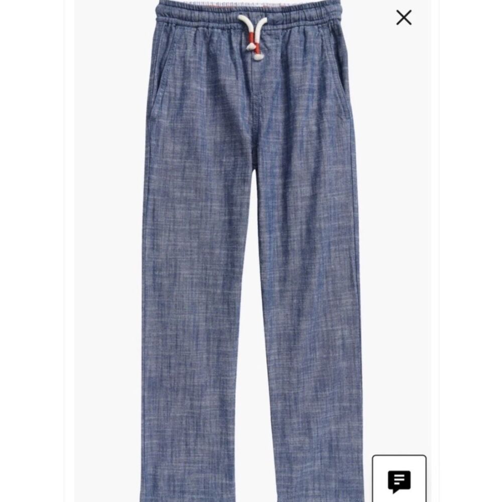 Mini Boden Relaxed Drawstring Pants in Blue 100% cotton